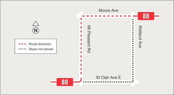 Map of route diversion