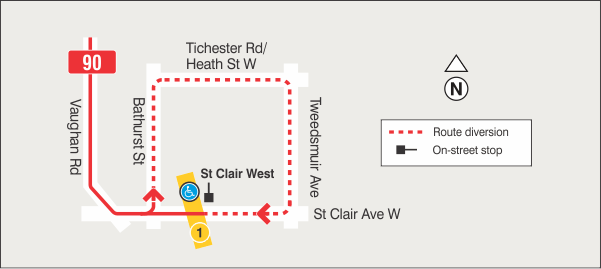 Map of route diversion