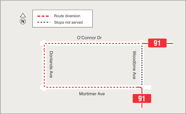 Map of route diversion