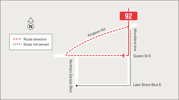 Map of route diversion