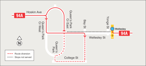 Map of route diversion