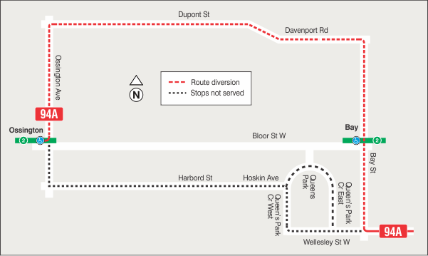 Map of route diversion