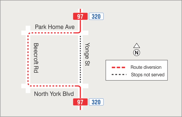 Map of route diversion