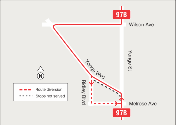 Map of route diversion
