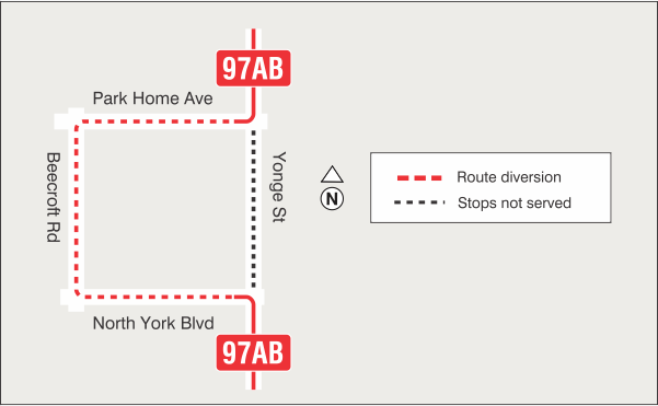 Map of route diversion