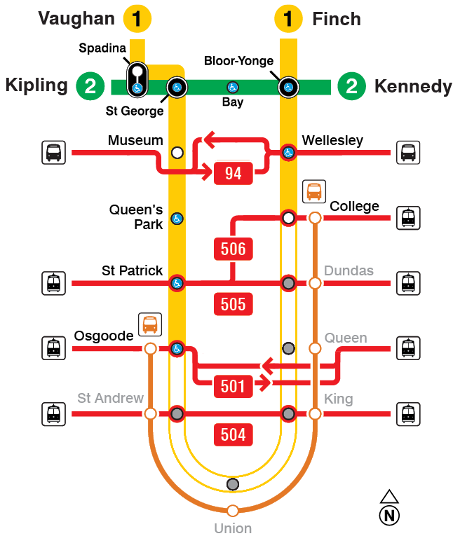 Map of subway closures