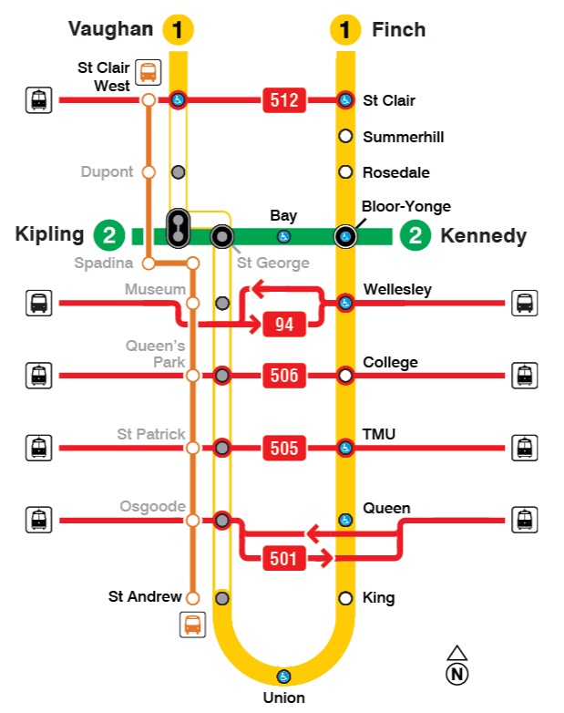 Map of subway closure