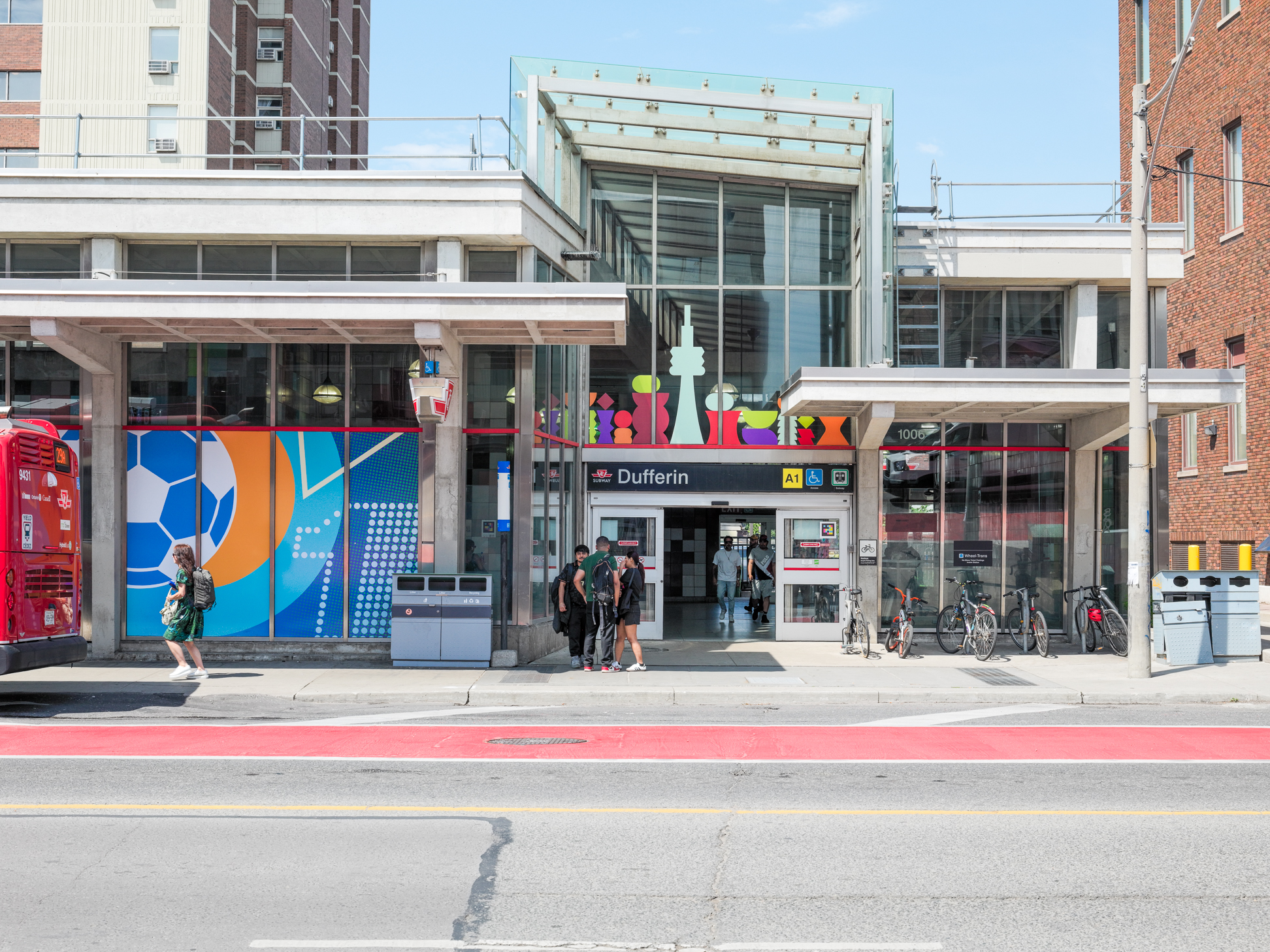 A photo of Dufferin Station showcasing new wayfinding pilot