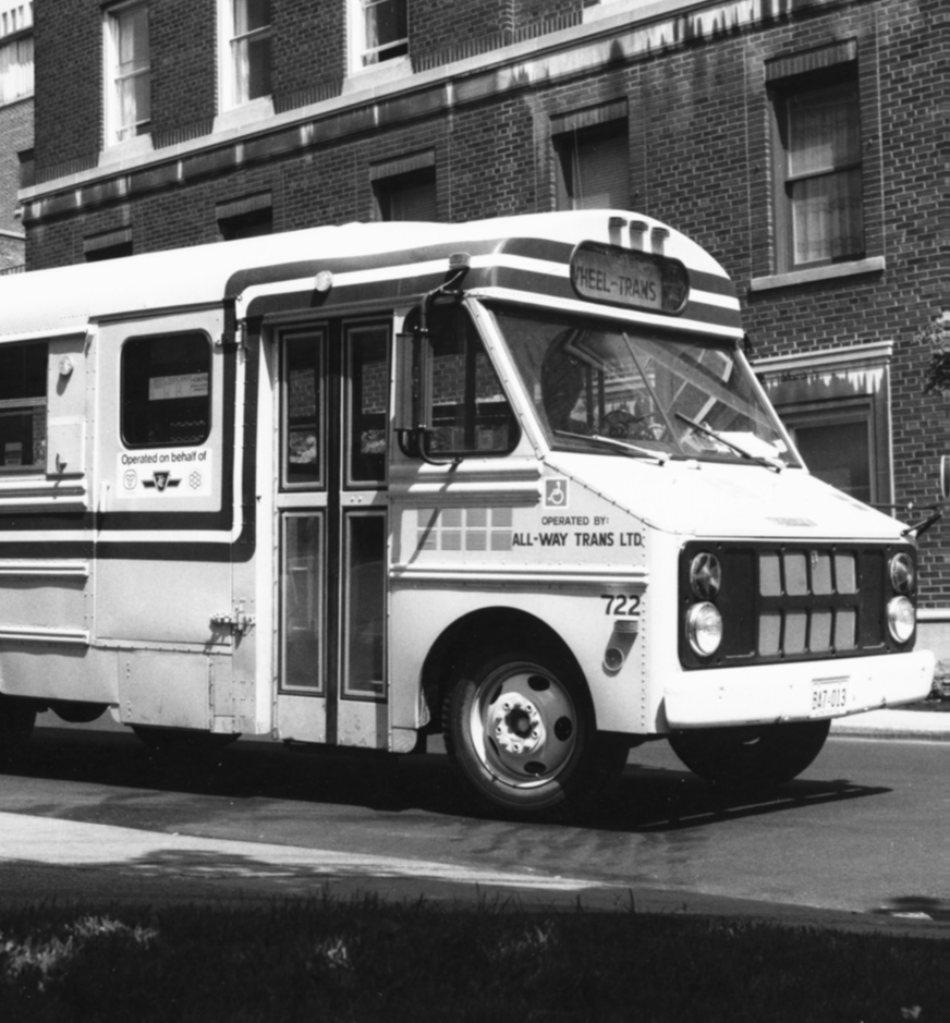 Exterior of Wheel-Trans bus no. 722