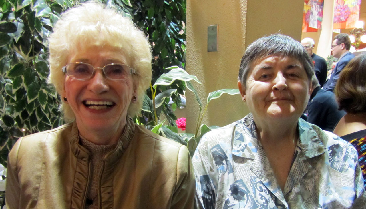 BARBARA FOWLER, 25 years Arrow Road Garages Barbara Fowler, right, and friend, Evelyn Godfrey, left.