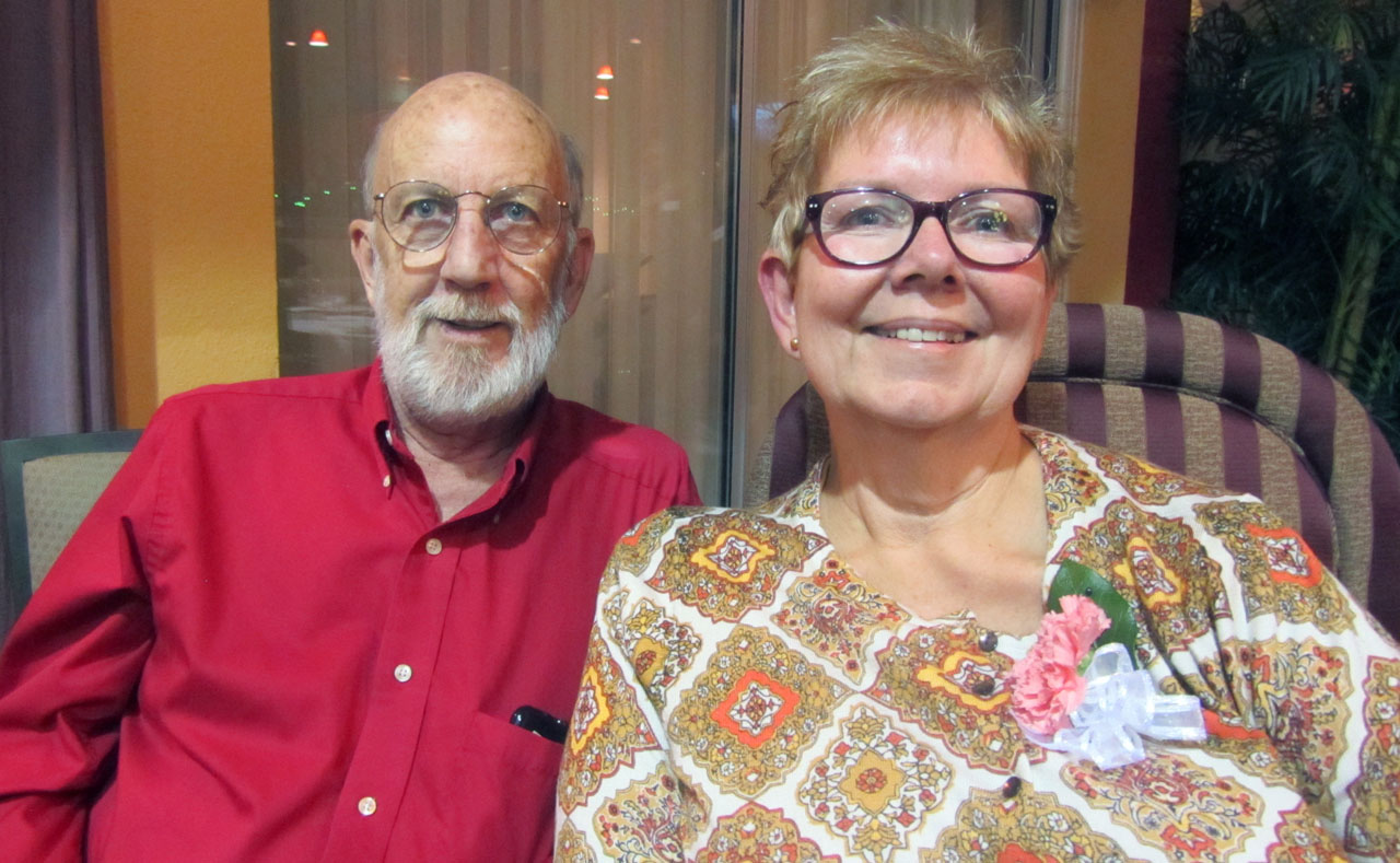 BEV DEALHOY, 40 years, 1 month Customer Service Centres Bev Dealhoy and her husband, Doug.