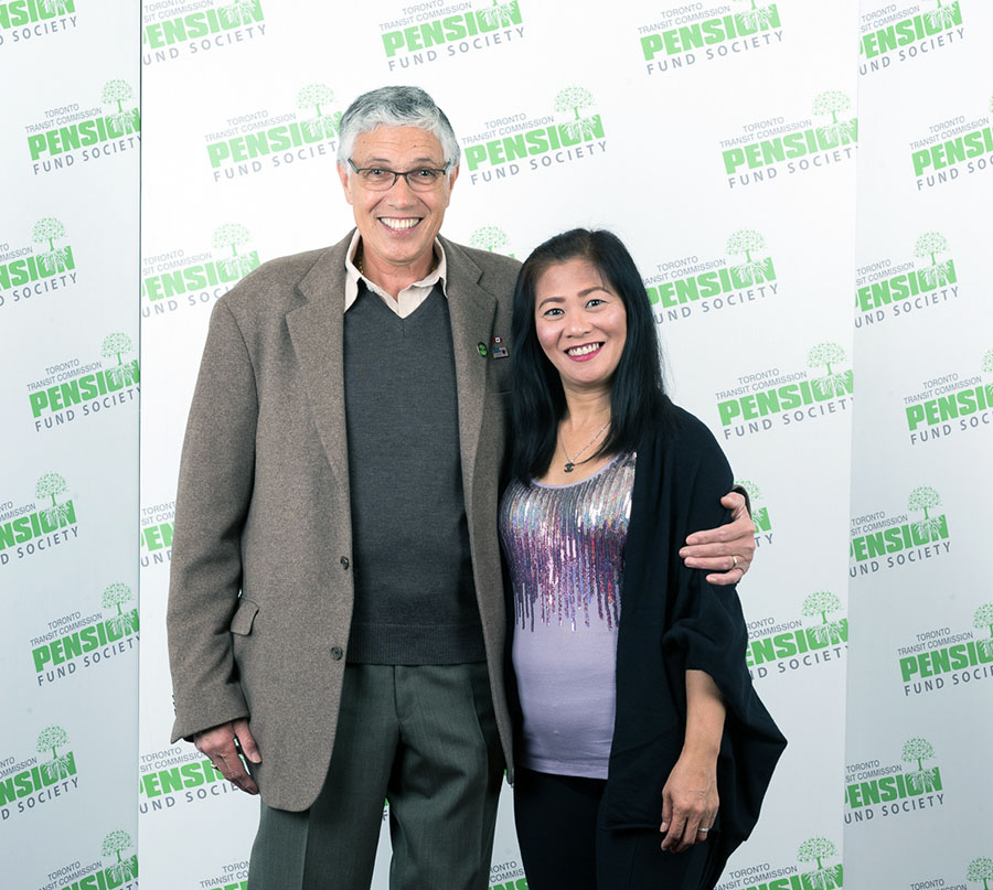 MARK BERTOIA, 34 years, 4 months From ATU Local 113, Bus Transportation, Mark BVertoia with his wife, Galla.