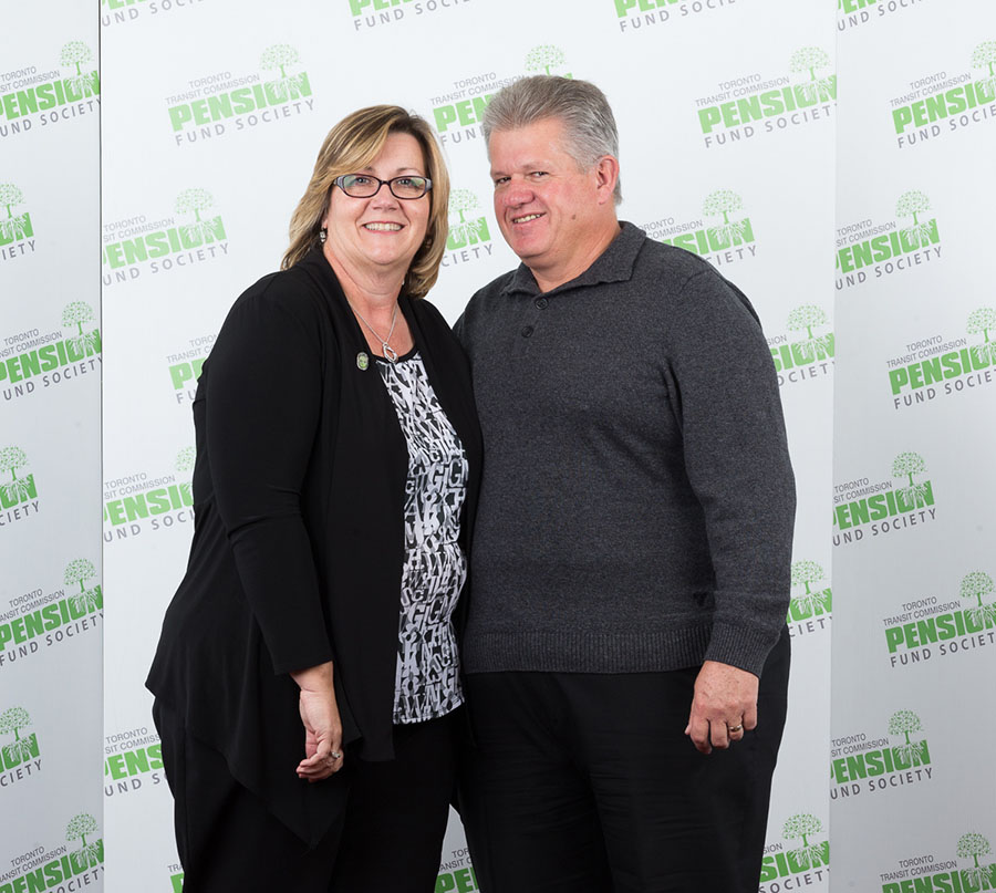 ANN FORRESTER, 32 years, 6 months From IT Services, Ann Forrester with her husband, Brian Fairbrass.