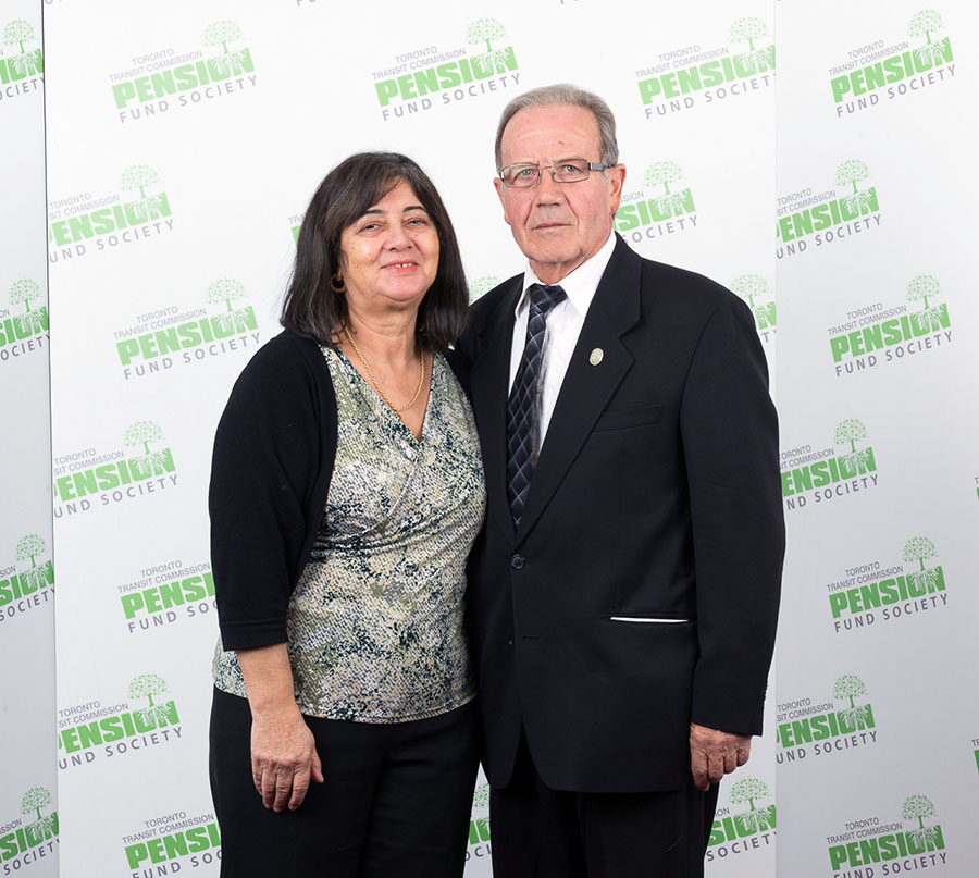 CONCEZIO GIAMPIETRO, 11 years, 11 months From Bus Maintenance and Shops, Concezio Giampietro with his wife, Rosanna.