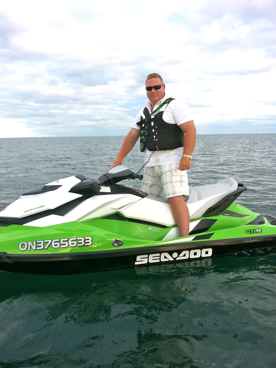 On my SeaDoo on Lake Ontartio, near Port Credit. Photo courtesy Mike Connolly, Radio Shop