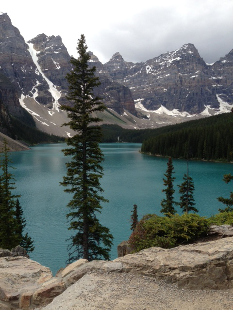 Breaktaking scenery out west at Ten Peaks, Lake Moraine. Photo courtesy John Black, Materials and Procurement
