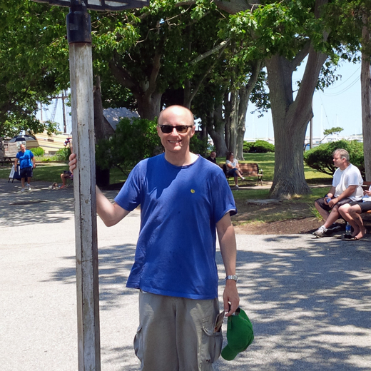 Arrival on Plymouth Rock, landing place of the pilgrims. Photo courtesy Andy Byford