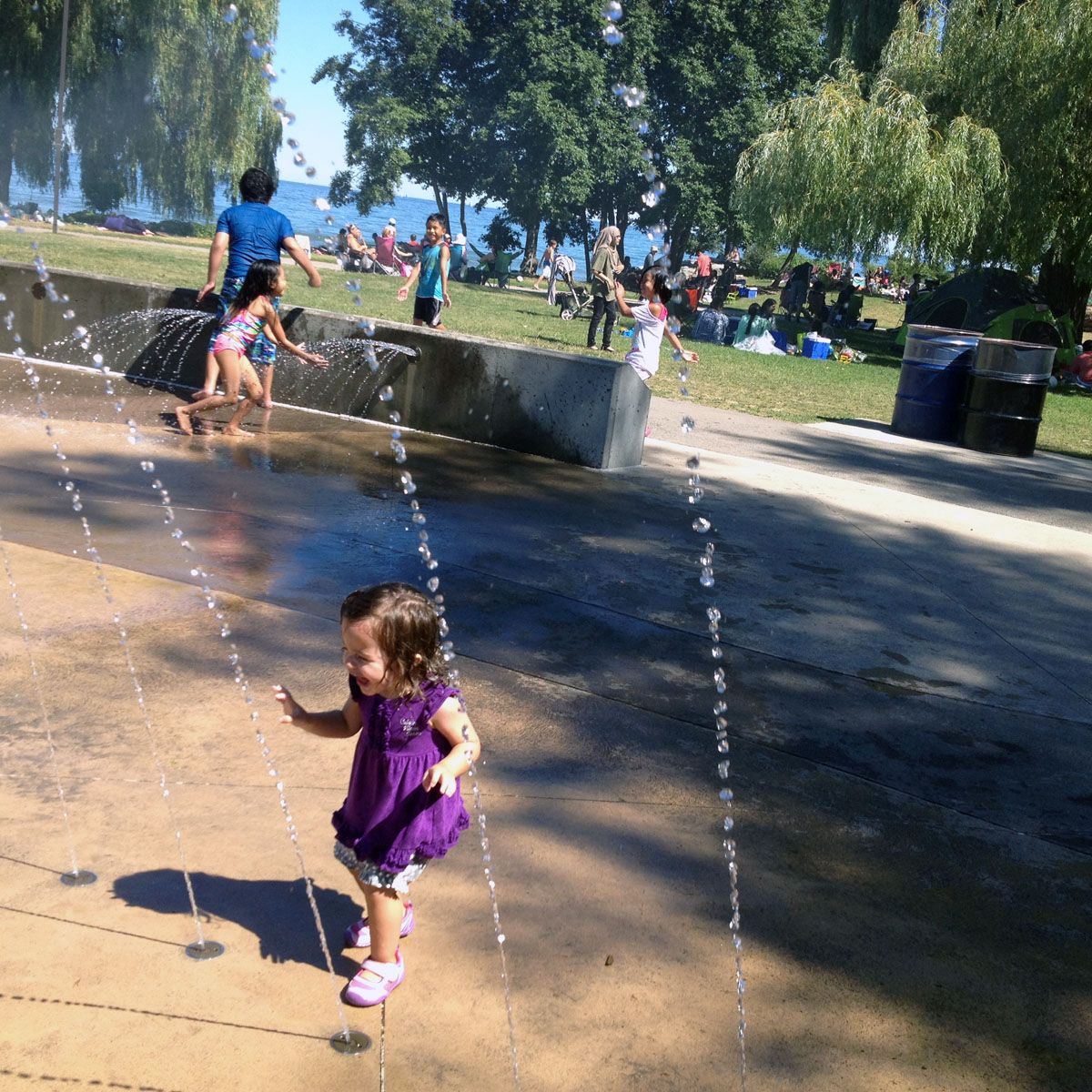 My daugher, Eva, enjoying the splash pad at Jack Darling Park. Photo courtesy Carl Vella