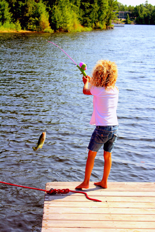 Julia, 5, loves fishing, unhooks them and puts them right back in the lake. Photo courtesy Eliana Anton