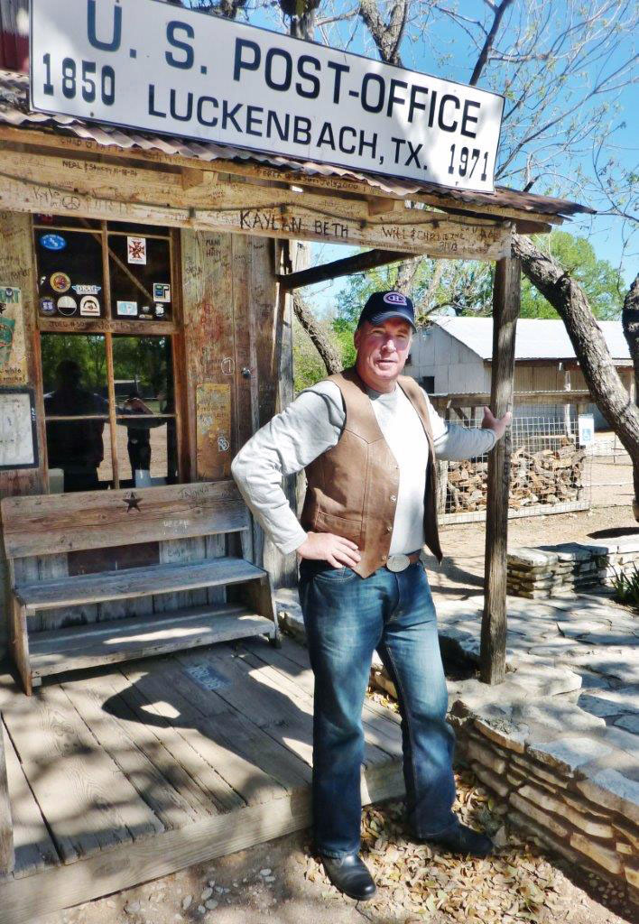 Stopping in at iconic post office in Luckenbach during my motorcycle trip to Texas Hill Country, a region in central Texas. Photo courtesy Gord Friedrich