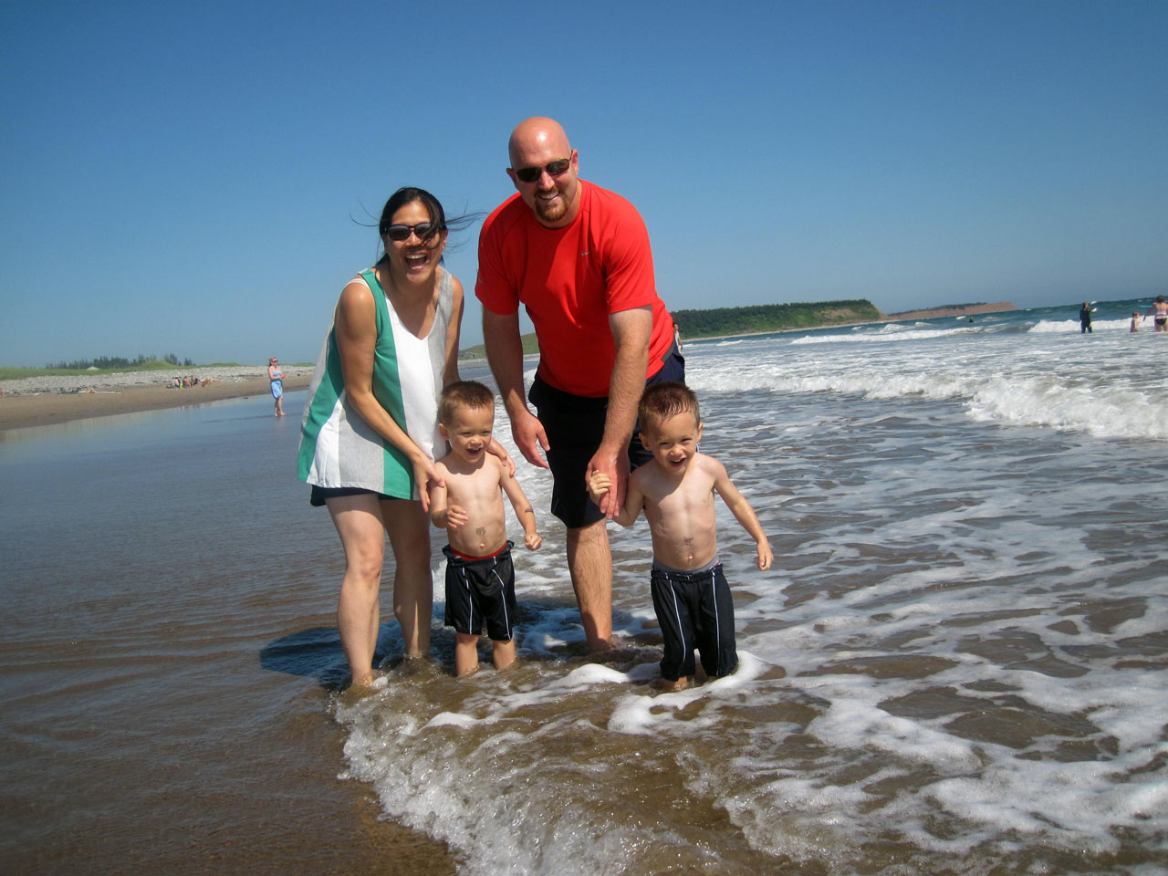 My three-year-old boys loved their first time in the ocean, Lawrencetown Beach, Nova Scotia. Photo courtesy Mimi Li Mulhall