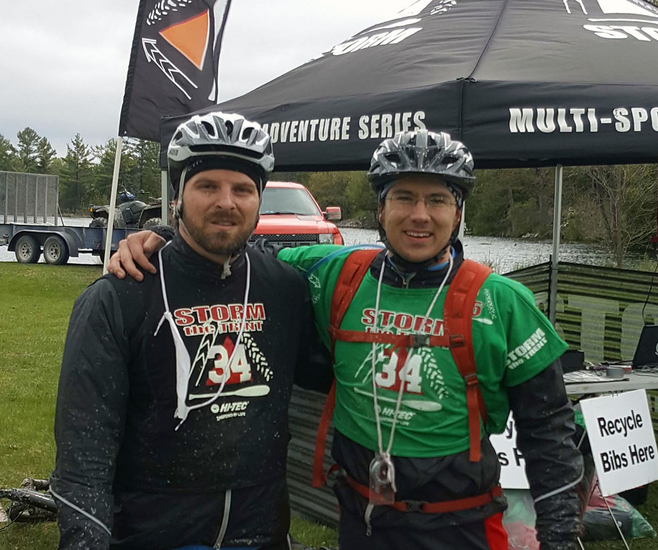 Matt Reynolds and Steve Stanisic at finish of 9 Hour Adventure Race. Photo courtesy Matt Reynolds