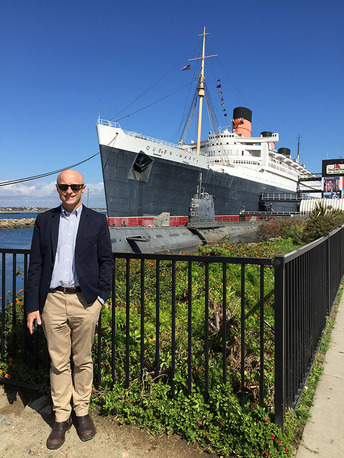 Achieving an ambition of a lifetime with a visit to the legendary Queen Mary at Long Beach, California. Photo courtesy Andy Byford