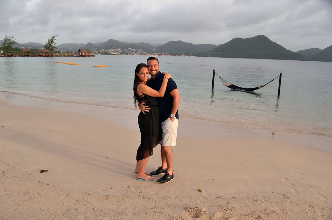On our honeymoon at Gros Islet, St. Lucia, Sandals Grande, St. Lucian Resort. Photo courtesy Danny Correia