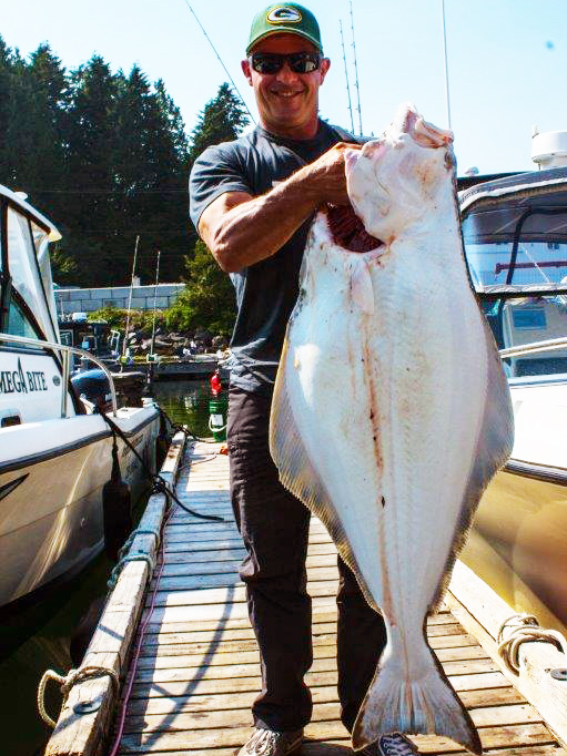 My son, Ian, with a nice halibut caught off Tofino, B.C. on our annual fishing trip. Photo courtesy Brian Hoag