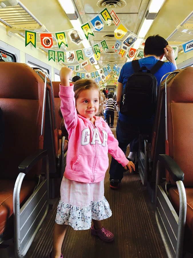 My daughter onboard the Thomas Train. Photo courtesy Carl Vella