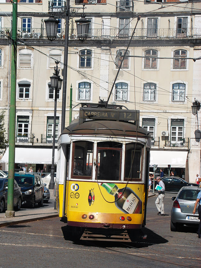 Yellow streetcar in Lisbon, Portugal Photo courtesy Lazaro Igreja