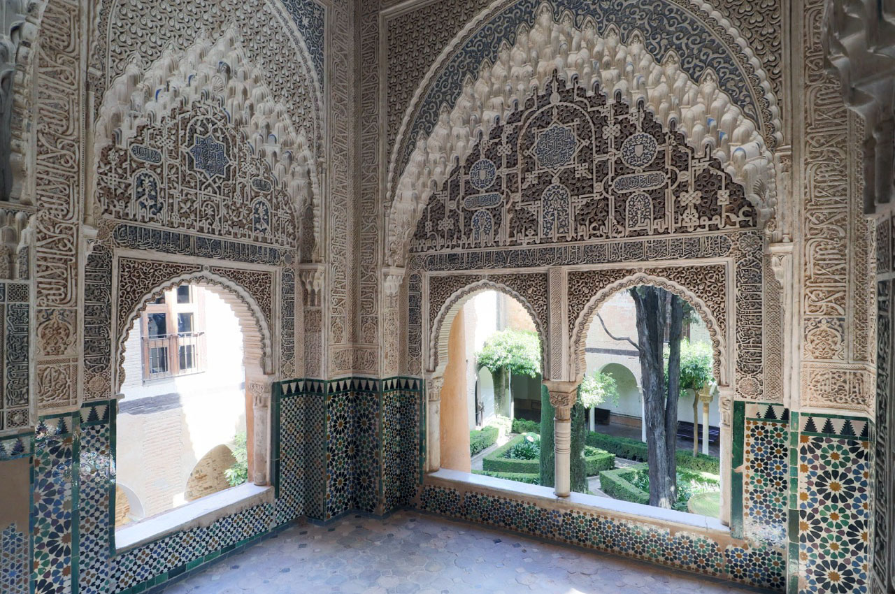 Detail of stone work from 8th century palace in Alhambra, Granada, Spain Photo courtesy Predrag Petrovic