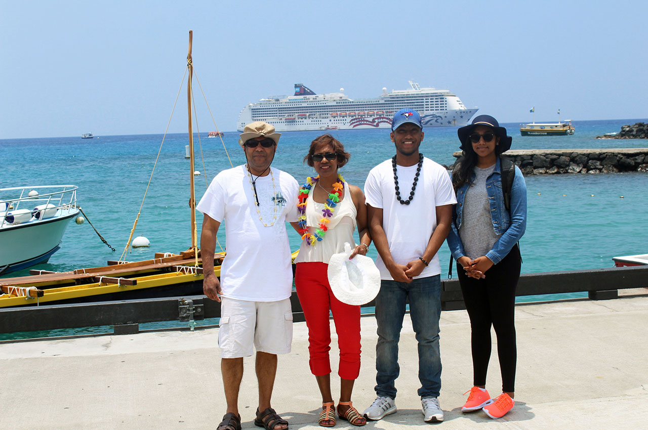 With my family on our Hawaiian cruise. Photo courtesy Stephen Rambali