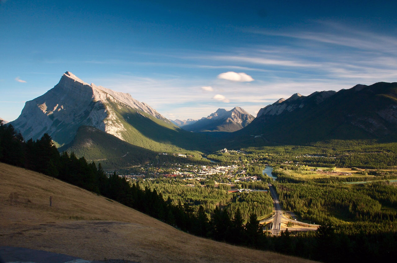 Banff Town, Mount Rundle and Goat Range from Mount Norquay, Alberta. Photo courtesy Salek Seraj