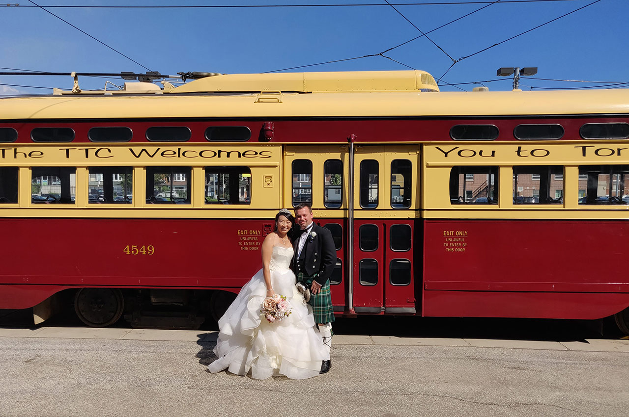James and I got married this summer on a cruise ship. When we came back we did some wedding photos locally. The TTC made our day! Photo courtesy Bernice Kwok