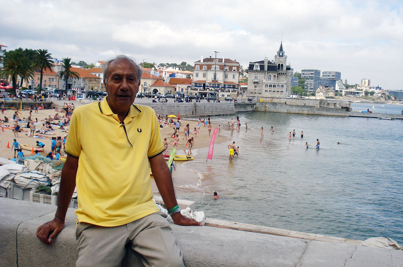 Enjoying the beach at Cashcaish in Portugal. Photo courtesy Amirali Jamal