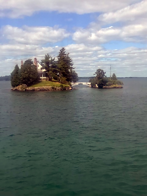 Thousand Islands world’s shortest International bridge crossing. The cottage is in Canada and the bridge leads to the U.S. Photo courtesy Kevin MacLeod