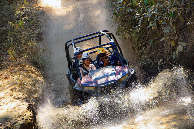 Off road driving (Well not really driving) but my daughter and I are driven by a experienced driver in Vallarta adventures tour. Photo courtesy Noor Al Shaikh