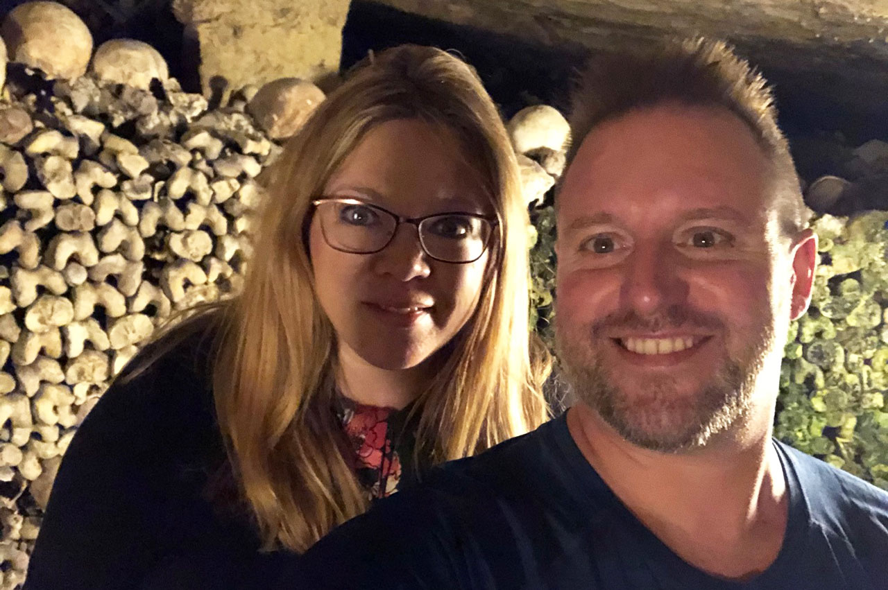 Deep below Paris with the remains of millions in the Catacombs. Photo courtesy Christina Joseph