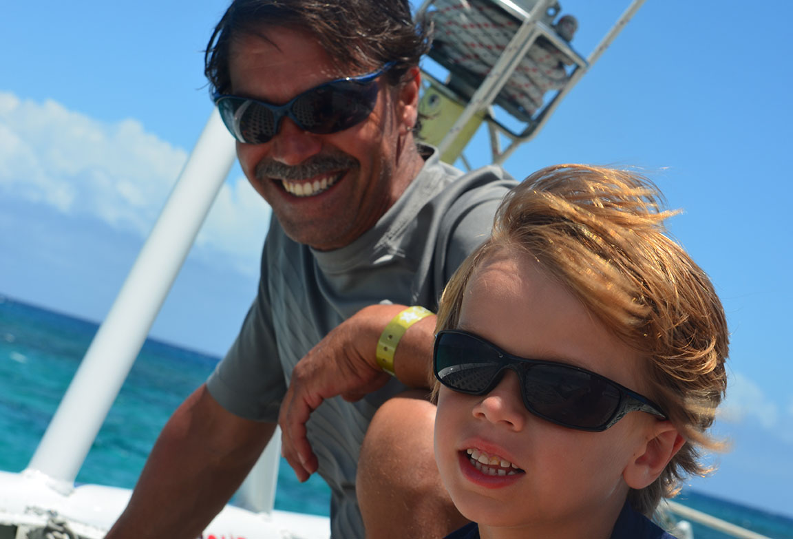 Hanging out in Antigua on the catamaran with my nephew, Daniel. Photo courtesy Philip Jules