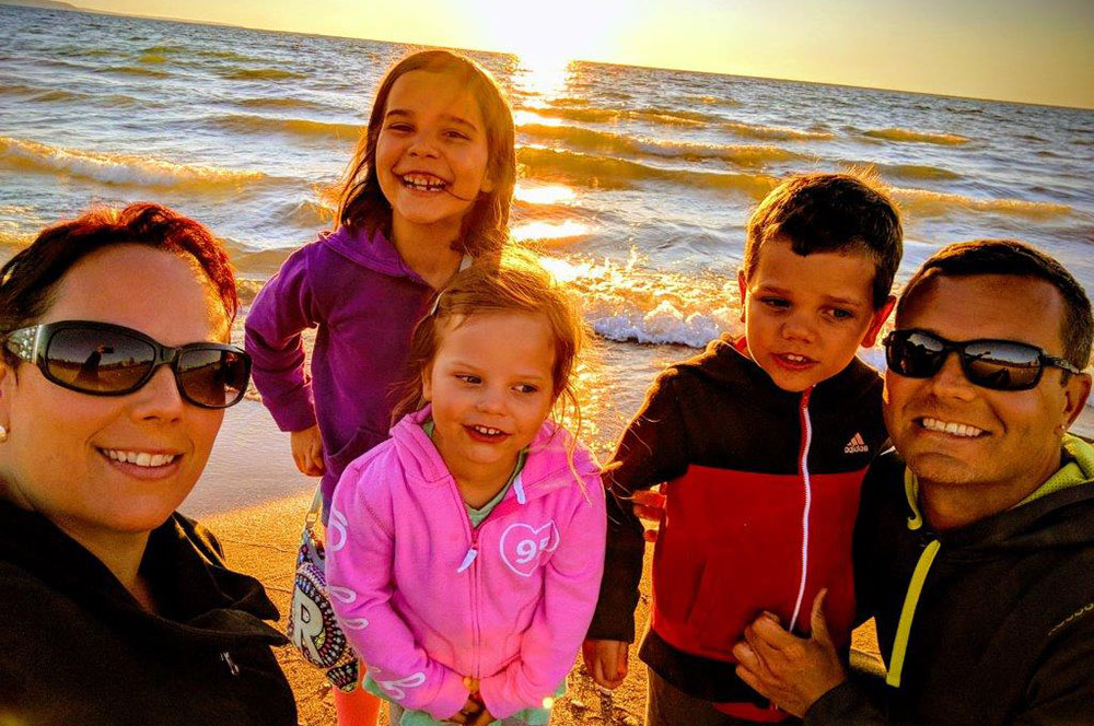 Silva family sunset at Allenwood Beach. Photo courtesy Shawn Silva