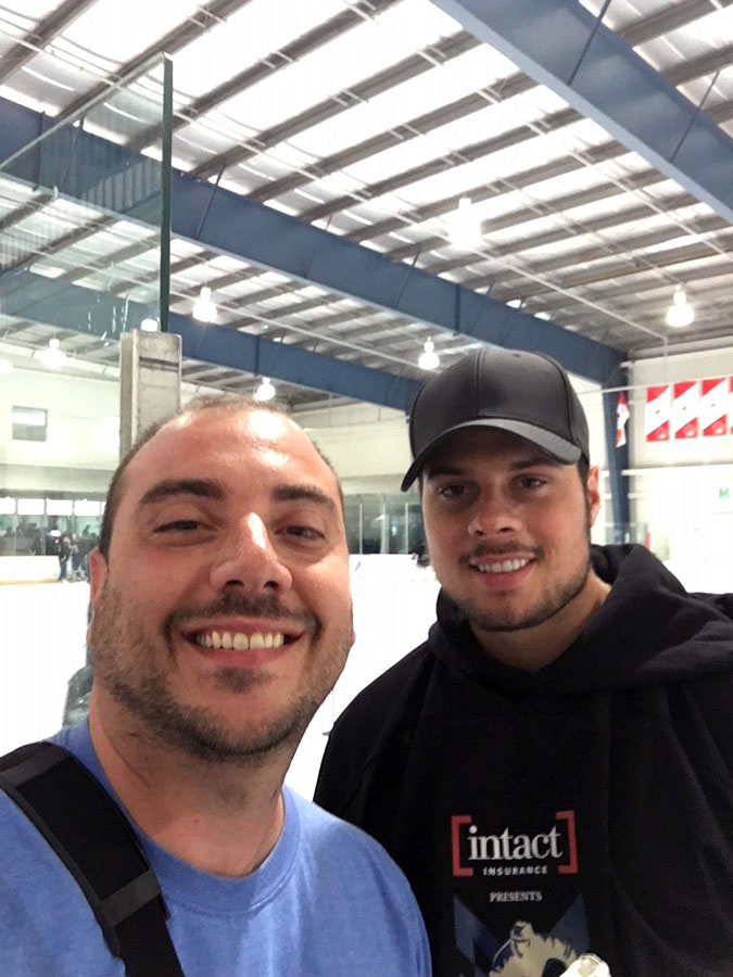 Hanging out with Auston Matthews. Photo courtesy Jason Trabucco