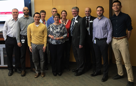 Recipient: Occupational Hygiene and Environment Manager Maryanne Langdon (now retired) celebrated her 35th anniversary with the Commission. Location: Safety and Environment. Congratulated by: Chief Safety Officer John O’Grady, CEO Andy Byford and friends and co-workers.