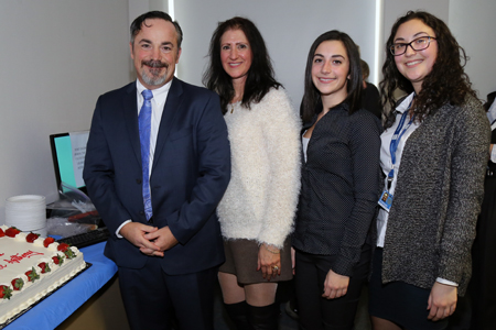 Recipient: IT Services Head Anthony Iannucci celebrated his 30th anniversary joined by his wife Anna, and daugthers, Angelica and Andrea (who both helped make presentations with department staff). Location: IT Services at Head Office. Congratulated by: CEO Andy Byford and Chief Financial and Administration Officer Vincent Rodo.