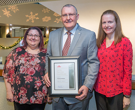 40 years of service: Electrical Assistant Substations Richard Phillips, with his wife, Cynthia, and daughter, Tracey. Department: Subway Infrastructure.