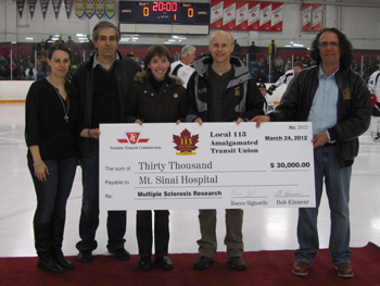 Official cheque presentation.