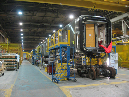 CEO Byford at Bombardier plant.