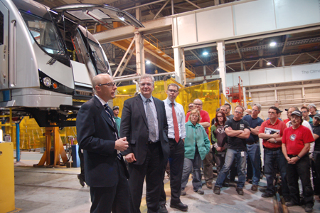 CEO Byford at Bombardier plant.