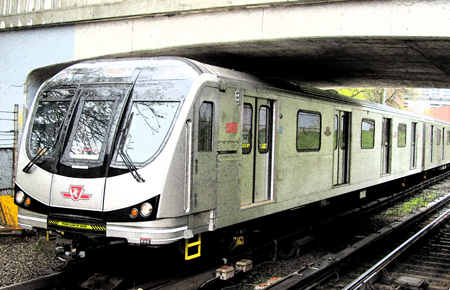 Toronto Rocket subway train in service.