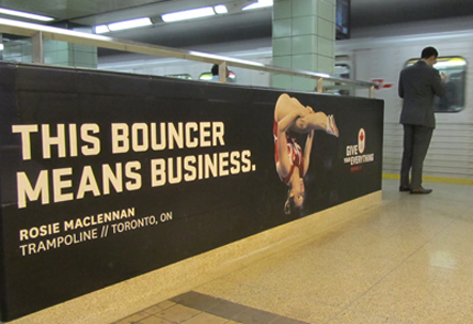 Wall wrap featuring Toronto's Rosie MacLennan.